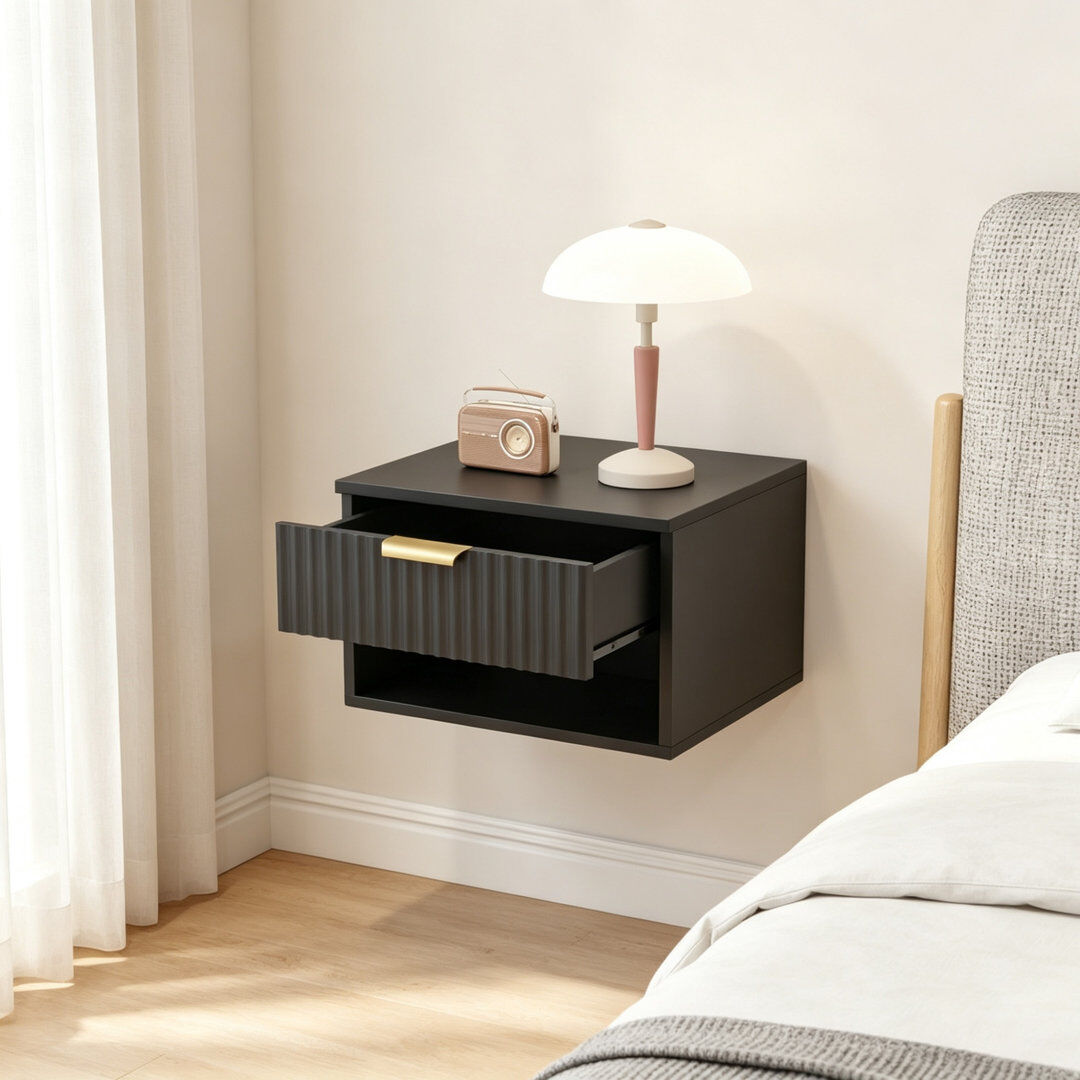 Brayden Studio 40 cm W Bedside Table Black 29cm H X 40cm W X 34cm D
