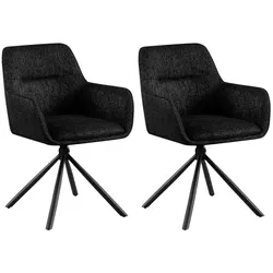 CLP 2er Set Stuhl Tipton Stoff   Farbe: schwarz