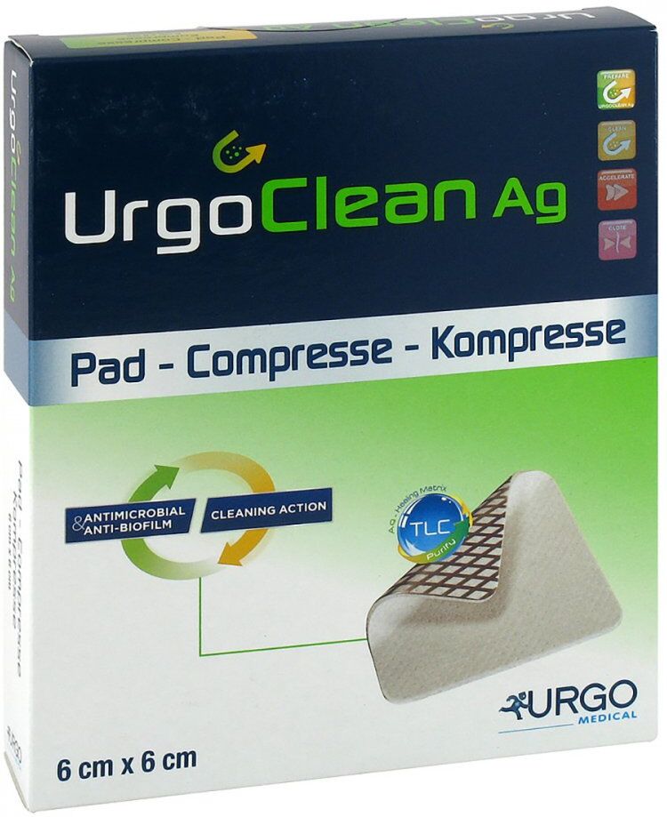 Urgoclean Ag 6x6 cm Verband 10stk