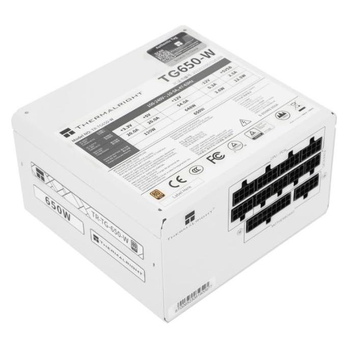 Thermalright TG (Modular) Weiss mit RGB LED-Beleuchtung - Netzteile - 650 Watt - 120 mm - 80 Plus Gold zertifizie (650 W) (TR-TG 650-W)
