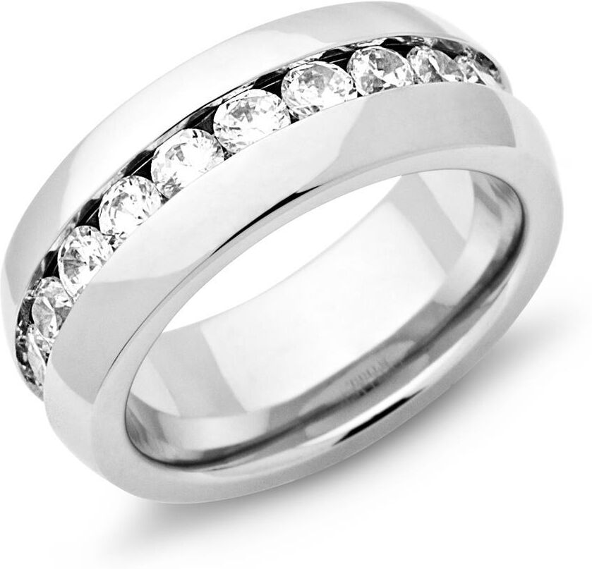 Unique Exklusiver Ring Edelstahl Zirkonia Steine silber