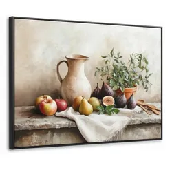 LEINWAND Bilder mit Rahmen - Obst - Kräuter - Ländlich - 100x70