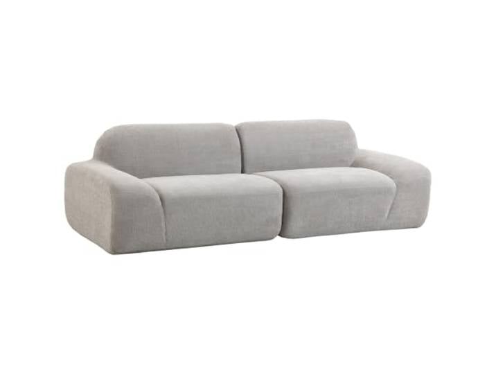 HOMCOM 3-Sitzer-Sofa, 244 cm Chenille-Sofa, Rahmenlos, extra breite Tiefe Sitzfläche, dick gepolstert, Keine Montage, Hellgrau