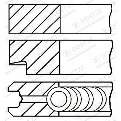 GOETZE ENGINE Kolbenringsatz 0813760000 für Vaughall
