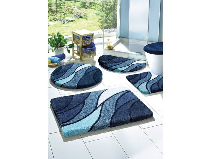 Kleine Wolke Badgarnitur in Table Tuft Qualität, Blau, Größe 100 (Duschvorleger, 50/ 80 cm)