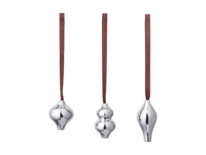 Ferm Living Suspension décorative Komo, lot de 3 pièces Argent