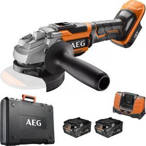 AEG Winkelschleifer BEWS 18-125BLLI-502C, 125mm, 18V / 5Ah, mit 2 Akkus, Ladegerät & Koffer