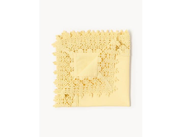 Serviettes avec dentelle Flavia, 4 pièces