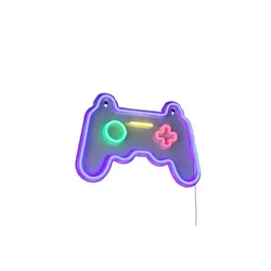 Wandleuchte Wandlampe LED Gamepad Design transparent USB C Schnurschalter B 41cm