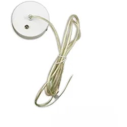 Zubehör für ISOLED Langfeld-Systemleuchte - Deckenbaldachin, rund, Ø 11cm, 230V AC, mit 3-poliger Mantelleitung, 200cm, weiß ISO-115818