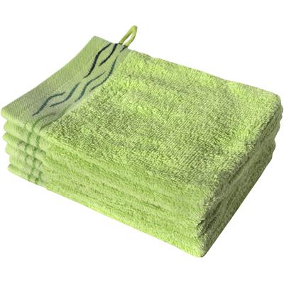 Waschhandschuh DYCKHOFF "Wave", grün, B:16cm L:21cm, Frottier, Baumwolle, Handtücher, mit Jacquard-Bordüre