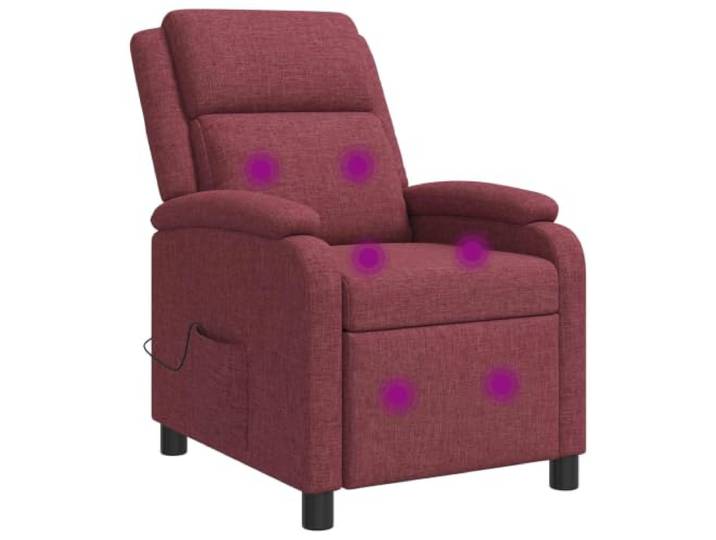 IBUQDDV Massage Relaxsessel Weinrot Stoff mit verstellbarem Neigungswinkel Metall-Holz-Gestell, 100% Polyesterbezug, Schaumstoffkissen, 115-160 Grad, pflegeleicht