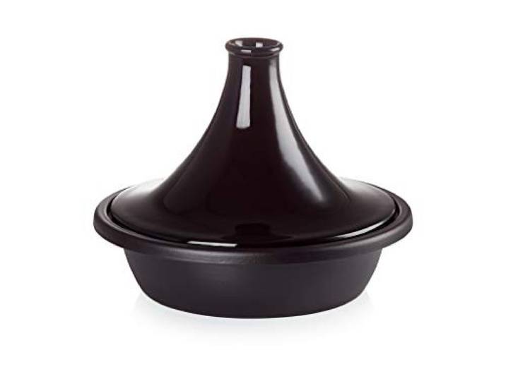 LE CREUSET Gusseisen-Tagine, Rund, Ø 31 cm, Für alle Herdarten, Induktion und Backofen geeignet, Schwarz