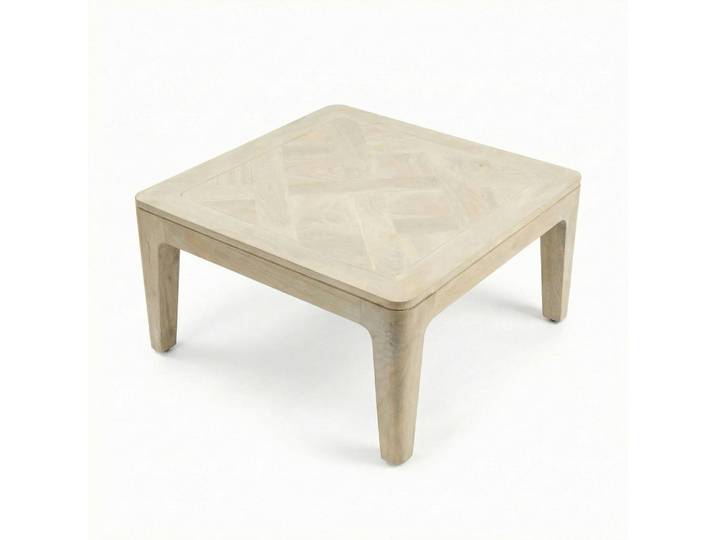 Livetastic Couchtisch, Weiß, Holz, Mangoholz, massiv, quadratisch, eckig, 60x32x60 cm, Wohnzimmer, Wohnzimmertische, Couchtische