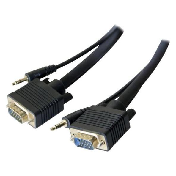Exertis Connect S-VGA Monitorkabel + Audio, 15pol HD D-Sub St./St., 5,0 m Mit integrierter Audio Leitung (5 m) (137221)
