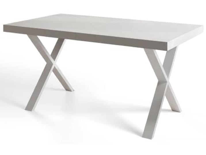 AlpiMeble Rechteckiger Esstisch, Stabile Metallbeine, 140x80 cm, Weiß Moderner Wohnzimmertisch, Küchentisch und Esszimmertisch, Tisch mit stabile Konstruktion, Kollektion Loft X