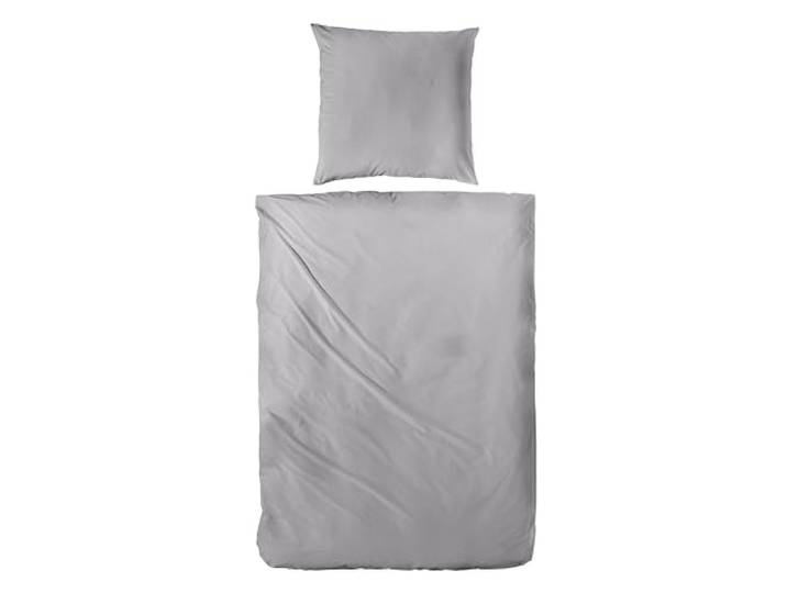 Primera Halbleinen Sommer Bettwäsche 135x200 anthratzit grau Uni 183001-888