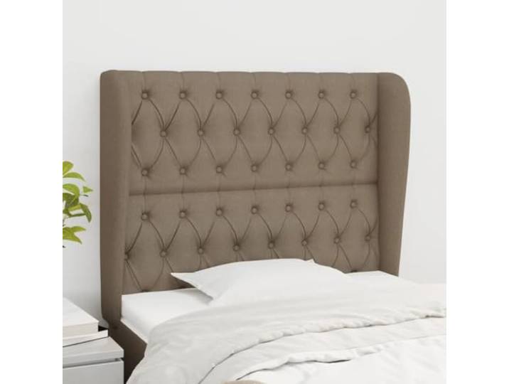 KTHLBRH Kopfteil aus Stoff, Taupe, klassisch, elegantes Design, komplett aus strapazierfähigem Material, atmungsaktiv, höhenverstellbar, Beine aus Lärchenholz