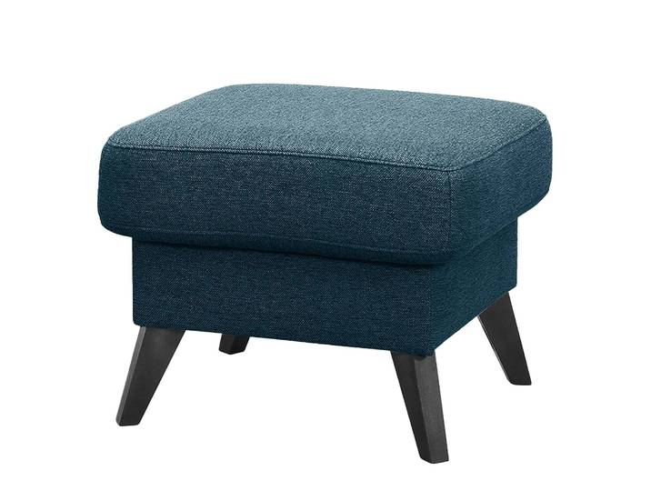 Polsterhocker Helper 57 x 47 x 57cm Blau/Marineblau Webstoff Cavo: Marineblau