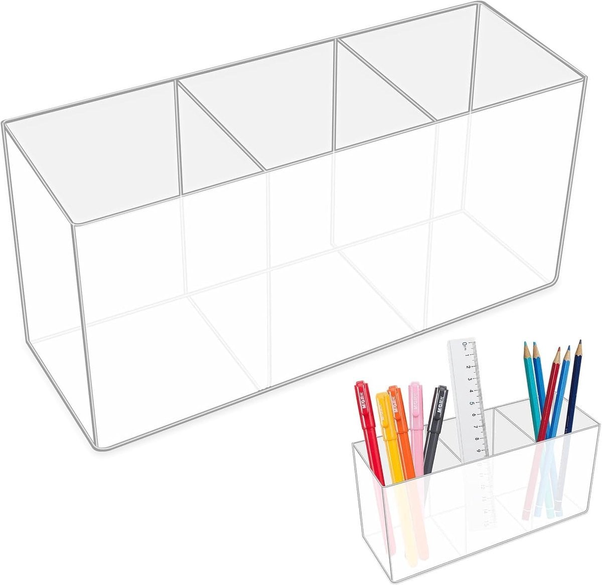 Transparante acryl pennenhouder en bureau organizer voor kinderen
