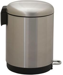 Household Essentials Dual Trash Can for Recycling and Trash, Half-Moon Liners, Silver