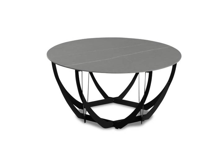 Xora Couchtisch, Grau, Schwarz, Metall, Stein, rund, eckig, 80x40x80 cm, einfacher Aufbau, Wohnzimmer, Wohnzimmertische, Couchtische