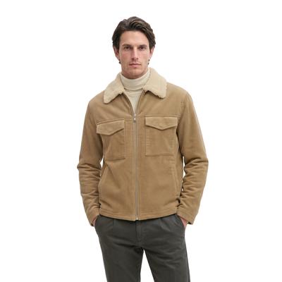 Outdoorjacke MARC O'POLO "mit flauschigem Teddyfellfutter", Herren, Gr. XXL, beige (charleston gray), Obermaterial: 100% Baumwolle. Futter: 100% Polyester, unifarben, regular fit, normaler Saum, Jacken Outdoorjacke
