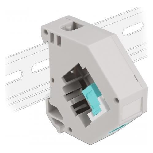 Delock Hutschienenadapter mit Keystone SC Simplex Buchse zu SC Simplex Buchse aqua (87173)