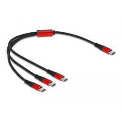 Delock USB-Ladekabel USB 2.0 USB-C® Stecker, USB-C® Stecker, USB-C® Stecker, USB-C® Stecker 0.30 m Schwarz, Rot 86712