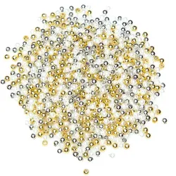 Acrylperlen, gold-silber-weiß, 4 mm Ø, 30 g