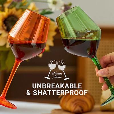 Uplifted Goods Unbreakable Tritan Wine Glass Set orange Blue
