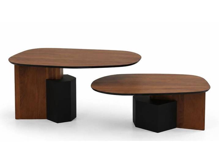 JVmoebel Couchtisch Doppel-Couchtisch Modern Schwarz Kombiniert Beistelltisch Asymmetrisch, Made in Europa