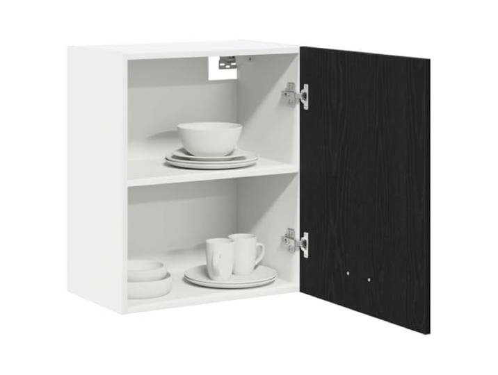 KTHLBRH Hängeschrank Lyon 2 Stück Eiche Schwarz 50 x 31 x 60 cm Mehrschichtiges Holz, großer Raum, Tischregal, modernes Design, einfache Wartung