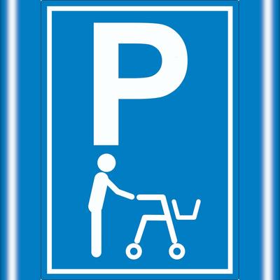 HB-Druck Rollator Parkplatz Aufkleber Gehwagen Gehhilfe A5 (148x210mm)