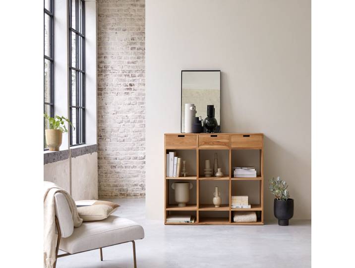 Konsole aus Teak massiv - Natur - Teak