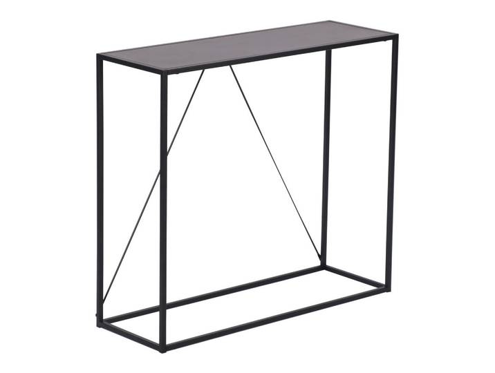 [en.casa] Konsolentisch Austevoll, Schwarz, Metall, 90x80x30 cm, Wohnzimmer, Wohnzimmertische, Konsolentische