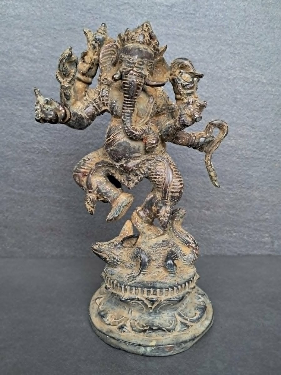 Bronzen Ganesh Ganapati standbeeld voor op tafel