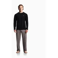 Emporio Armani für Herren. EM000611_AF18885 Schlafanzug Pattern Mix schwarz (S), Heimtextilien, Baumwolle, Langarm