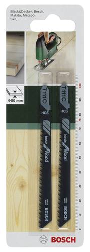 Bosch Accessories 2609256716 Stichsägeblatt HCS, T 111 C Basic for Wood 2St.