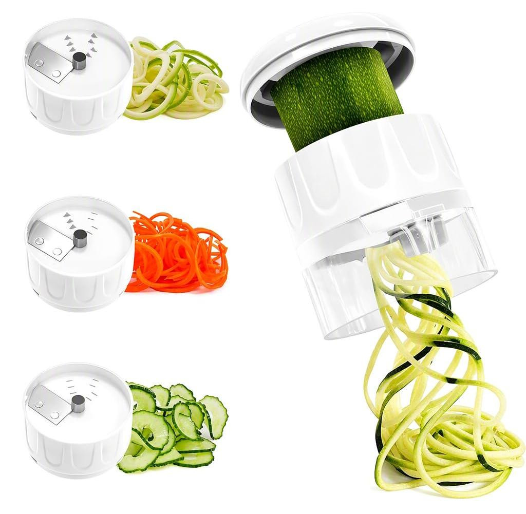 Dripio 4-in-1 Spiraalsnijder en Groenteschaaf, Wit