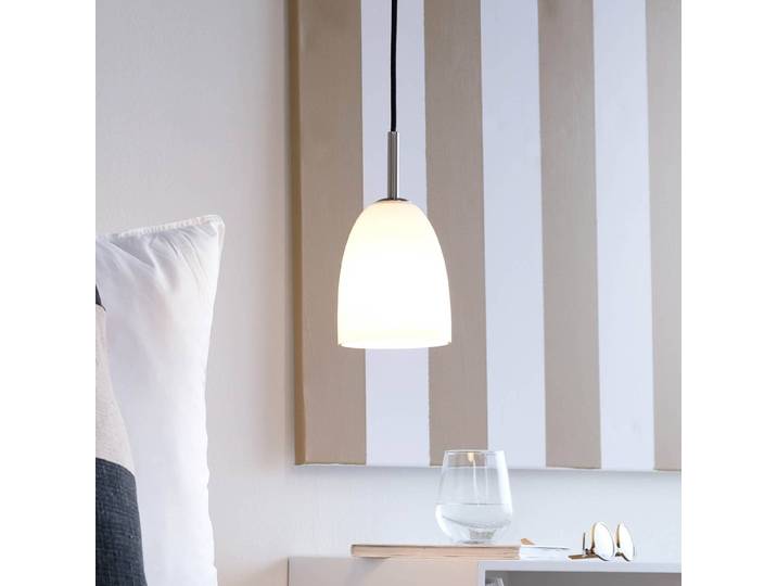 Dyberg Larsen Glas Hängelampe Jazz, dimmbar, weiß / opal, für Wohn- / Esszimmer, Glas, Skandinavisch, Pendelleuchte