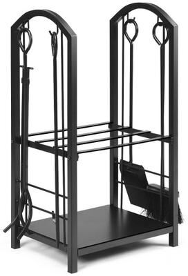 Costway Fireplace Log Rack with 4 Tools Set Fireside Firewood Holder