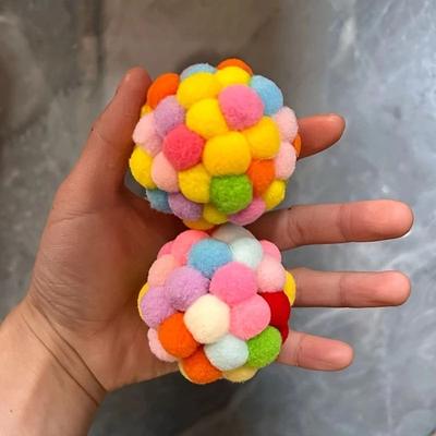 Uplift Treasures Cat Plush Ball Toy Set Interactive Wool Bell Balls For Play Cat Plush Ball Toy Set Interactive Wool Bell Balls For Play