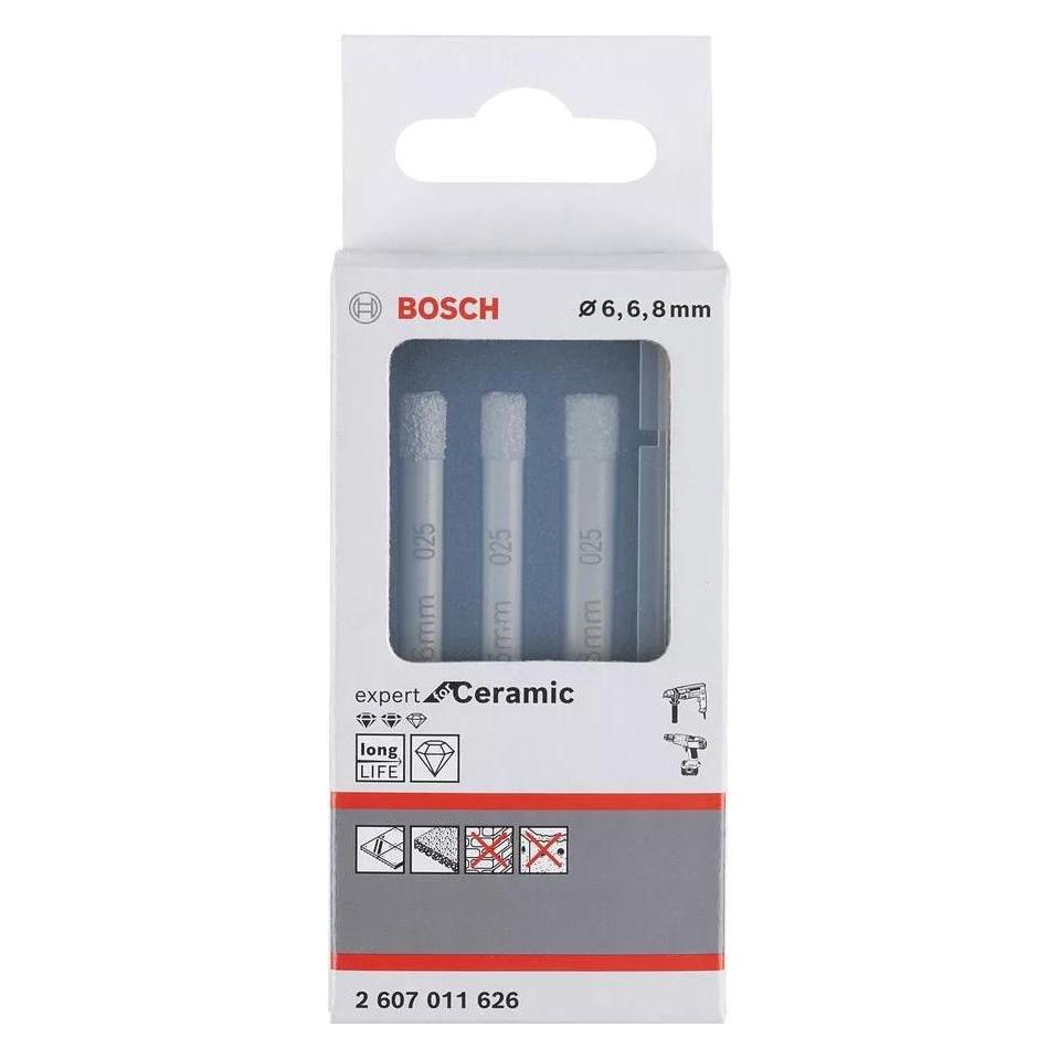 Bosch Professional Zubehör PRO Ceramic dry Bohrer-Set, 6 x 66, 6 x 66, 8 x 66 mm, 3-tlg. (6 mm, 8 mm) (2607011626)