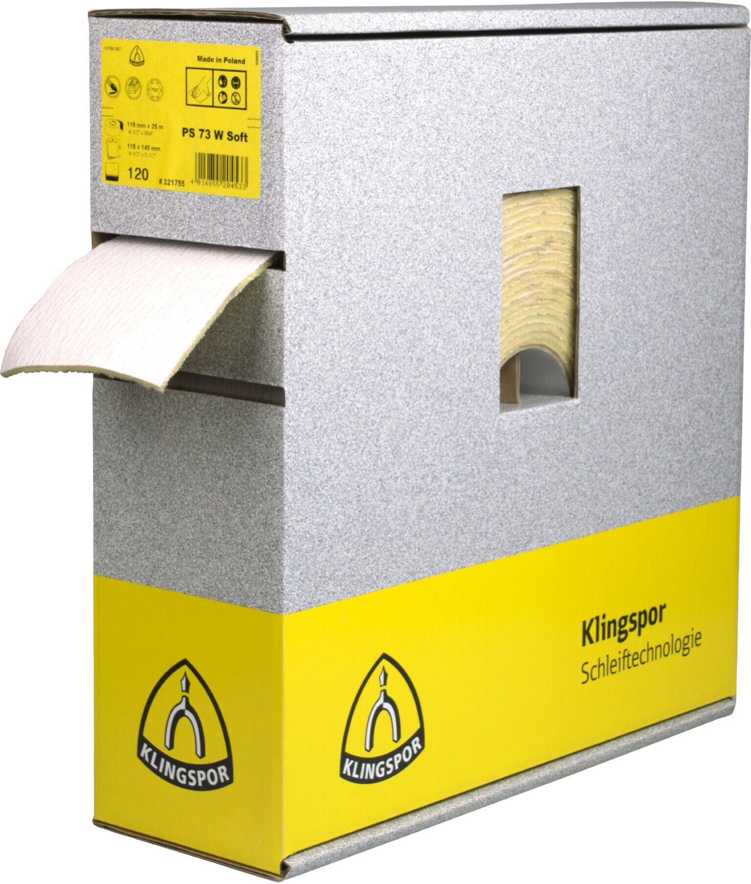 Klingspor Rolle PS 73 BWF, LxB 115x25000, Korn 180 (321756)
