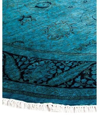 Overton "Fine Vibrance, One-of-a-Kind Handmade Area Rug - Blue, 6' 0"" x 9' 0"" - 6' 0"" x 9' 0"""