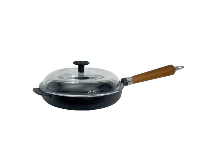 Ronneby Bruk Bratpfanne, Braun, Schwarz, Transparent, Holz, Metall, Glas, 25x13x50 cm, Kochen, Pfannen, Bratpfannen