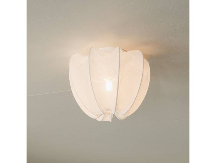 Anna Deckenleuchte, weiß, Leinen, Ø 30 cm - Watt & Veke - Schlafzimmer - Design - Stoff / Textil