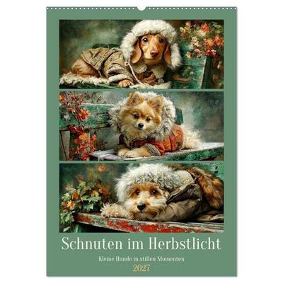Schnuten im Herbstlicht. Kleine Hunde in stillen Momenten (Wandkalender 2027 DIN A2 hoch), CALVENDO Monatskalender