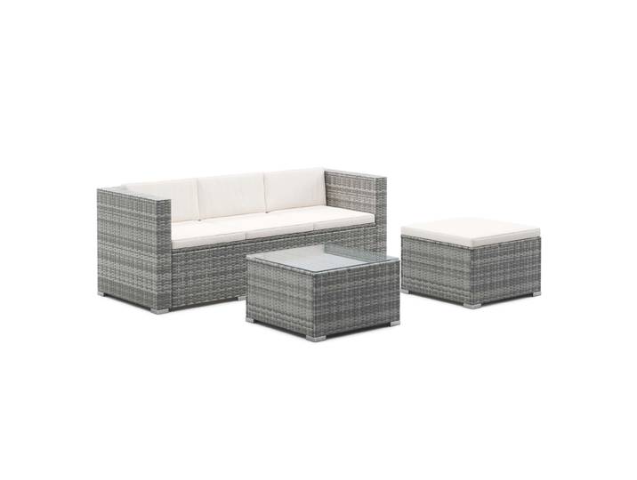 Rattanlounge NIZZA grau/beige